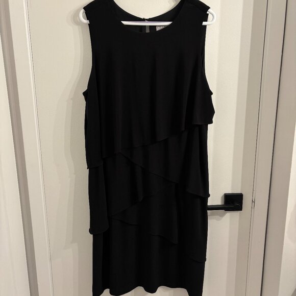 Laura Black Sleeveless Ruffled Cocktail Dress - Picture 2 of 13